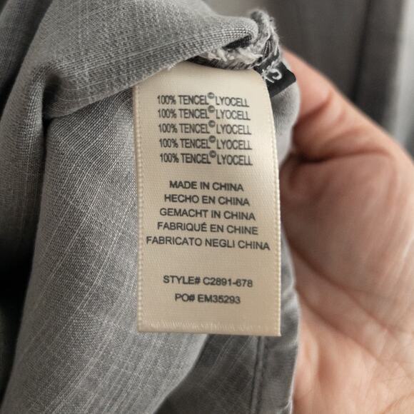 Cloth & Stone Gray Ombre Tencel Lyocell Button Down Shirt Size XS - Picture 7 of 7
